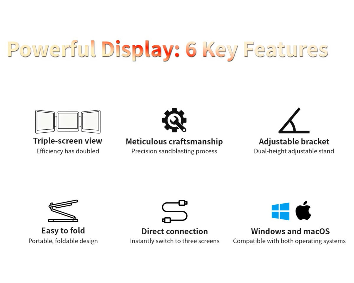 NexDeskPro™ Foldable Triple-Screen Workstation