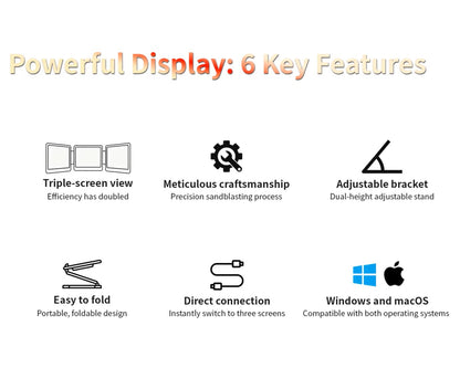 NexDeskPro™ Foldable Triple-Screen Workstation